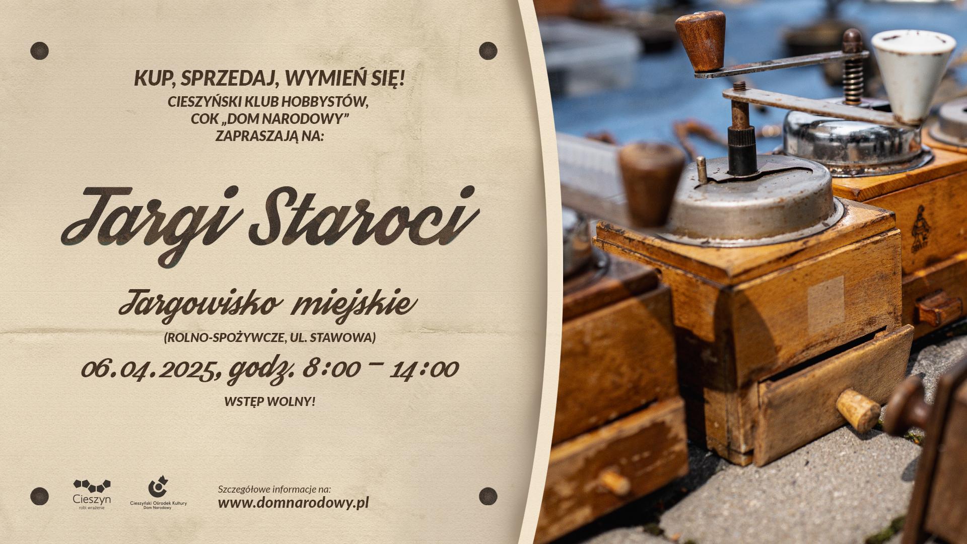 baner promocyjny kwietniowych targów staroci